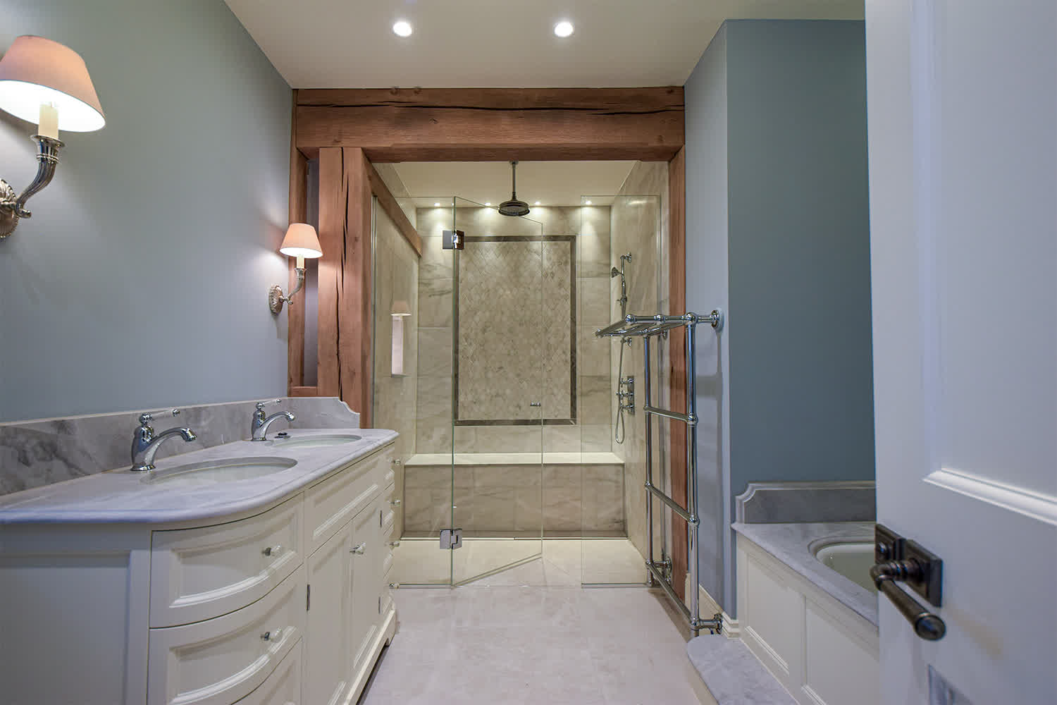 inline hinged shower door