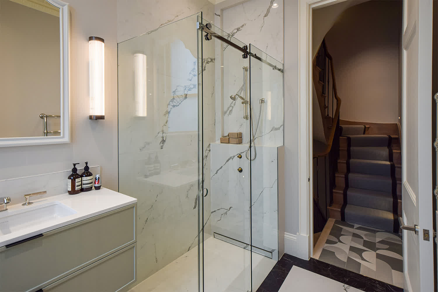 bespoke made sliding shower enclosure