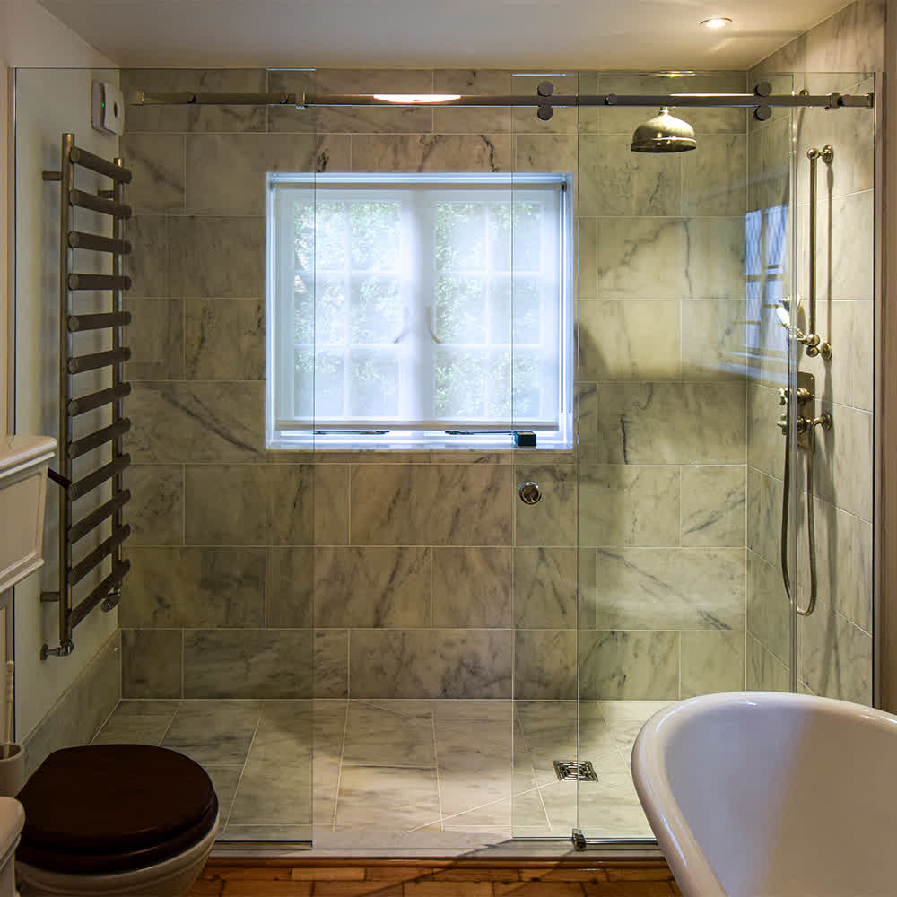 large size inline shower enclosure
