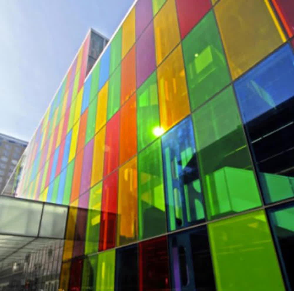 laminated glass in various colours